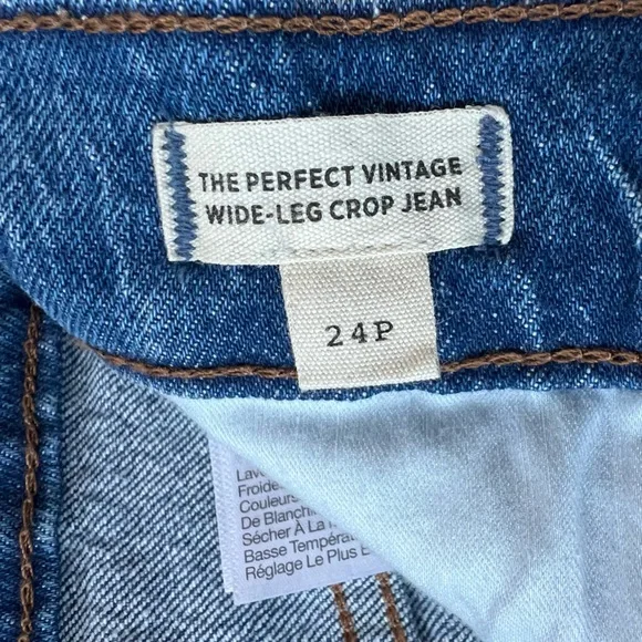 Madewell The Petite Perfect Vintage Wide-Leg Crop Jean, Bright Medium Blue, 24P - Picture 8 of 11